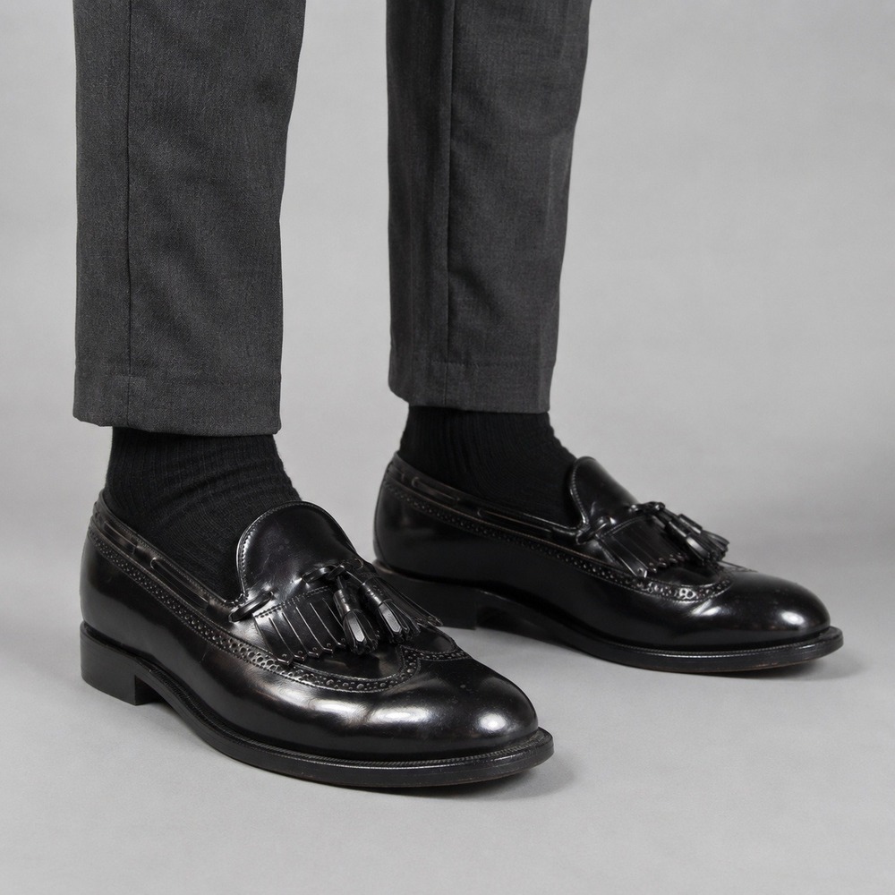 Johnston & Murphy Tassel Loafer Mens 10 Burgundy Good Wingtip‎ Kiltie 24-08609